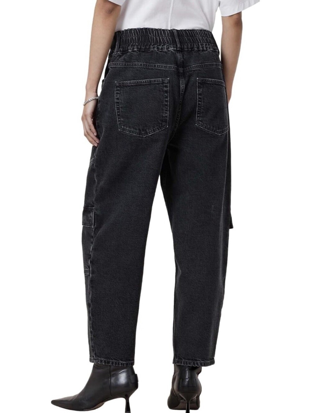 ALLSAINTS Daisy Mae Tapered Jeans in Washed Black Women’s US Size 8 $229 - Picture 6 of 16